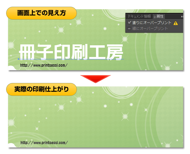 オーバープリントは使用しないでください