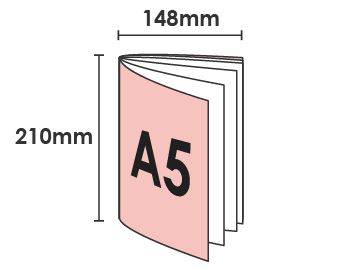 A5縦型・中綴じ冊子のイメージ
