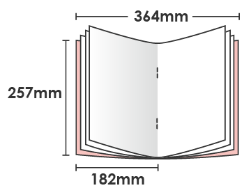 B5縦型・中綴じ冊子のイメージ